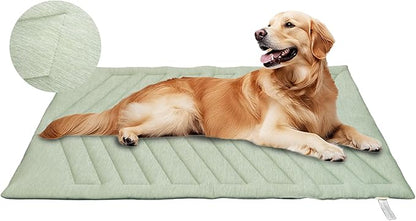 Cooling Mat for Dogs Ice Green, 150x102cm No Gel, Cool Fabric Top & Velvet Back Giant Pet Blanket, Washable, Pet Cooling Mat Available in 3 Sizes, Summer Relief for Dogs & Cats-C Size