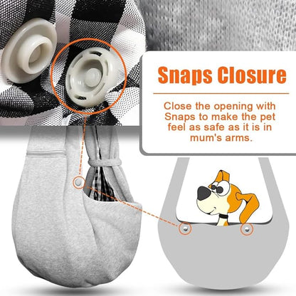 Tomkas Small Dog Sling Carrier - Cat Sling Carrier - Zipper Pocket & Adjustable Strap - for 3-10 lbs Pets(Gray) Puppy