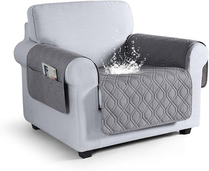VANSOFY Couch Cover, Waterproof Sofa Covers Washable Slipcover Furniture Protector Couch Seat Covers Non-Slip Couch Cover for Dogs, Pets(Chair, Light Gray)