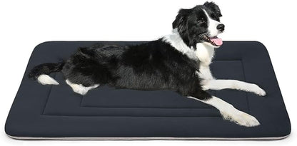 JoicyCo Dog Bed Soft Dog Crate Bed Pad Mat, 36 in Non Slip Bottom Washable Beds for Medium and Large Dogs, Pet Bed Mattress Kennel Pad, Dark Gray