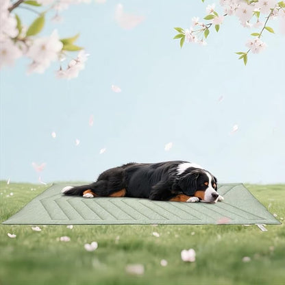 Cooling Mat for Dogs Ice Green, 150x102cm No Gel, Cool Fabric Top & Velvet Back Giant Pet Blanket, Washable, Pet Cooling Mat Available in 3 Sizes, Summer Relief for Dogs & Cats-C Size