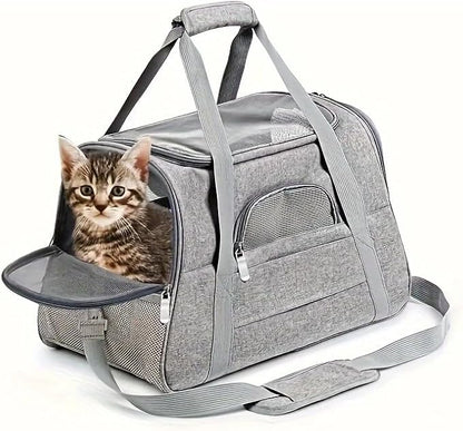 Cat Carriers, Dog Carriers, Pet Carriers – Airline-Approved Soft-Sided Bag for Cats & Small Dogs (Up to 15 lb), Foldable, Breathable Mesh, Privacy Cover, Washable & Lightweight