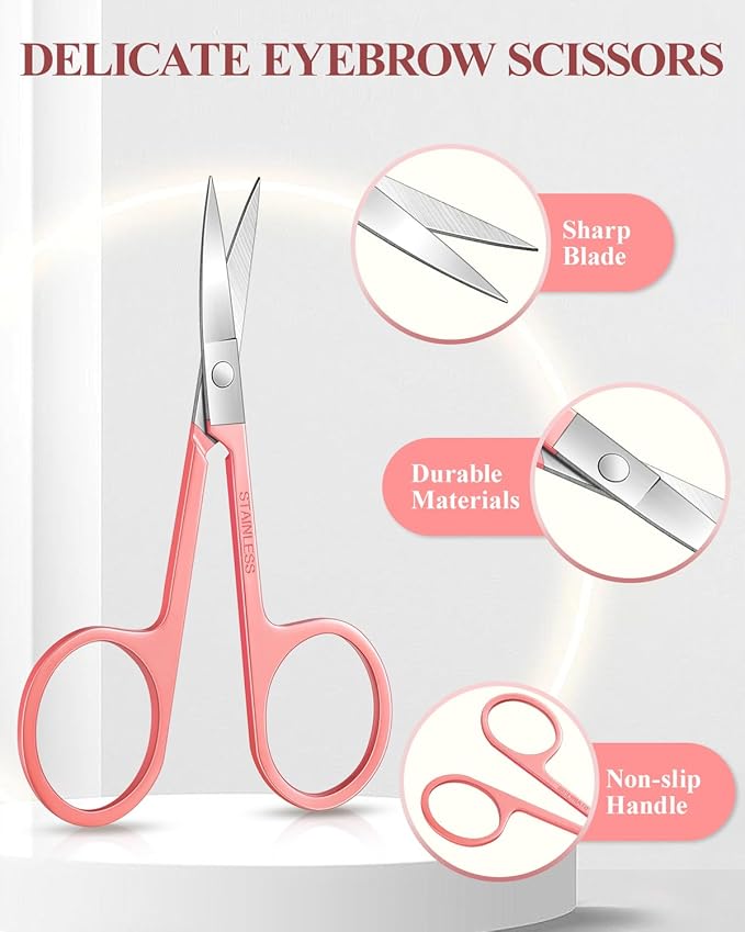 MORGLES Eyebrow Tweezers for Women Facial Hair, 10 in 1 Eyebrow Kit with Pimple Popper and Blackhead Remover Tools, Precision Ingrown Hair Tweezers Set with Travel Bag, Grooming Beauty Set