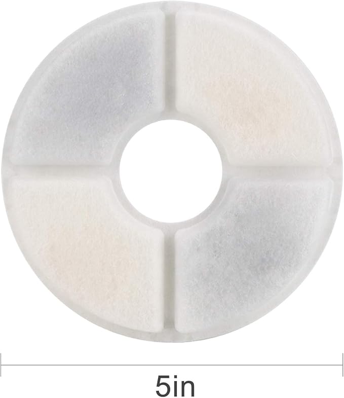 Wonder Creature Cat Fountain Filter Replacement for Round Stainless Steel Top Cat Fountain, 8 Carbon Filters 4 Foam Filters Pack
