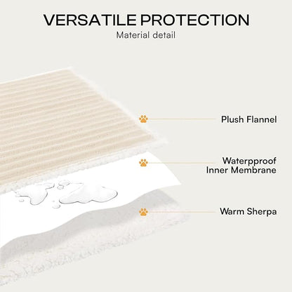 Luciphia Waterproof Dog Blanket for Large Dogs Ultra-Soft Calming Cut Pile Flannel Throw Durable & Warm Furniture Protection for Couch Bed Pet Blanket Machine Washable Soft White,L(65''x57'')