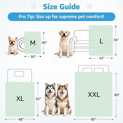 PICK FOR LIFE Cooling Blanket for Dogs, 0.4 Q-MAX Pets Cooling Comforter Throw for Bed Cover, Summer Blanket for Large Dogs Washable, Soft Lightweight Cold Mats for Pet Hot Weather (30"×40"/Green)