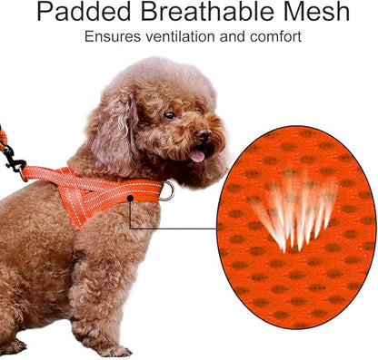 Plutus Pet No Pull Dog Harness with Breathable Mesh Padded, Adjustable Reflective Escape Proof Dog Harness, Quick Fit Dog Vest Harness for Small Medium Large Dogs(S, Orange)