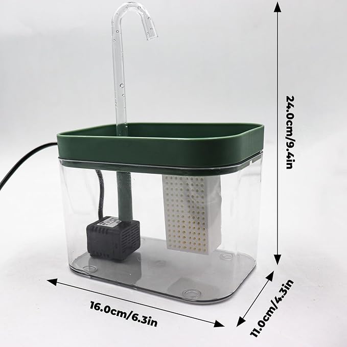 Reptile Water Bowl with Filtration System, Lizard Drinking Fountain, Bearded Dragon Tank Accessories, Reptile Habitat Waterfall for Bearded Dragon, Leopard Gecko, Chameleon, Snake