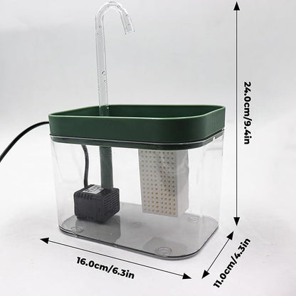 Reptile Water Bowl with Filtration System, Lizard Drinking Fountain, Bearded Dragon Tank Accessories, Reptile Habitat Waterfall for Bearded Dragon, Leopard Gecko, Chameleon, Snake