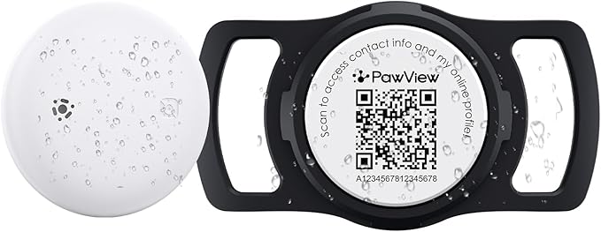Smart Dog Tracker for Collar, for iOS & Android, Pet Location Tracker with Holder, No Monthly Fee, Real-Time Location Updates, IPX6 Waterproof, 365 Days Battery Life, GPS Dog Tracker, Black