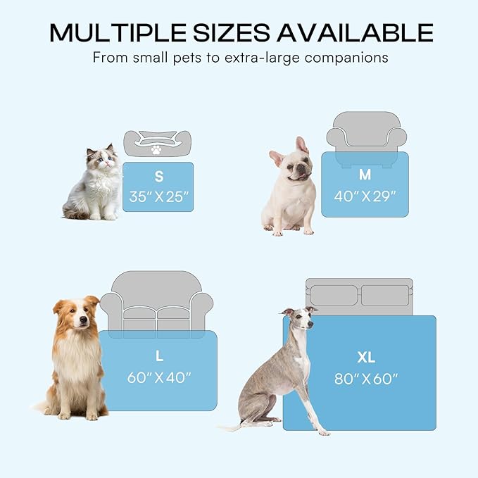 Luciphia Premium Cooling Dog Blanket Washable Q-MAX>0.5 Small Medium Large Pet Mat Puppy Cat Self-Cooling Soft Breathable Calming Throw for Sofa Crate Bed (Light Grey,40x60 inches)