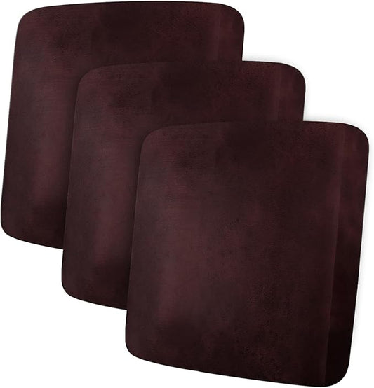 ANARACHON Leather Look Couch Cushion Covers Sofa Seat Slipcovers Sets Couches Furniture Protector for Sectional Armchair Loveseat Pets Kids Stretch Spandex Fabric (3 Cushion XL Sofa, Burgundy)
