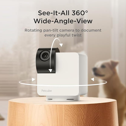 Petcube Pan-Tilt Cam 360° View The Pack of 2 Cameras – 1080p HD Dome Camera, WiFi Pet & Home Security, Complete 360° Surveillance, Night Vision, AI Alerts