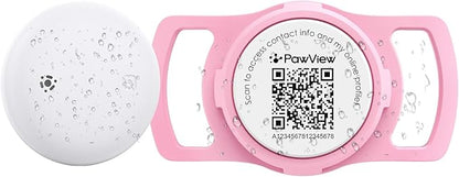 Smart Dog Tracker for Collar, for iOS & Android, Pet Location Tracker with Holder, No Monthly Fee, Real-Time Location Updates, IPX6 Waterproof, 365 Days Battery Life, GPS Dog Tracker, Pink
