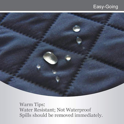 Easy-Going 4 Seater Sofa Slipcover Reversible Sofa Cover Water Resistant Couch Cover with Foam Sticks Elastic Straps Furniture Protector for Pets Children Dog Cat (XX-Large, Dark Blue/Light Blue)