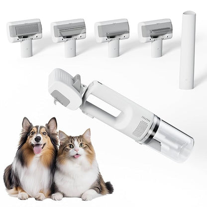 Dog Vacuum For Shedding Grooming, Pet Grooming Vacuum For Dogs Cat, Vacuum Pet Hair Remover Tool with Slicker Deshedding Dog Brush for Shedding Dematting Comb Kit