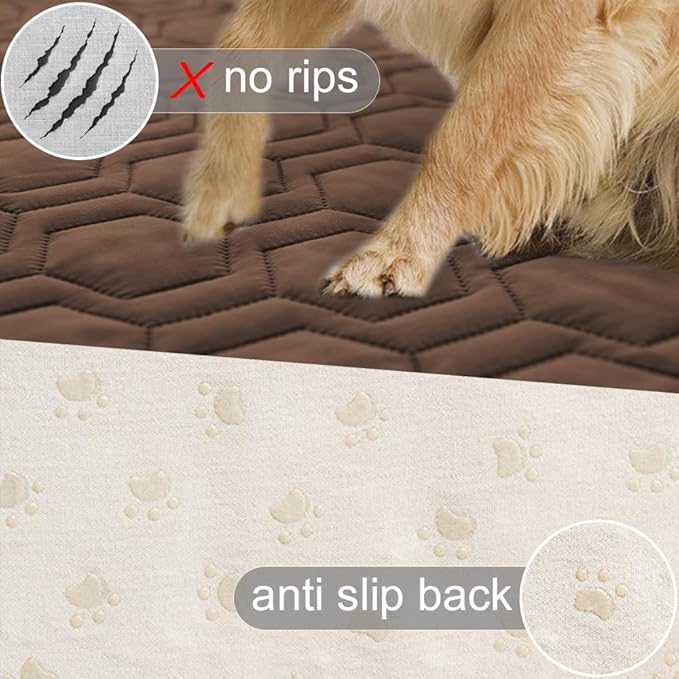 Tcksstex Waterproof and Anti-Slip Dog Bed Cover and Pet Blanket Sofa Pet Bed Mat car Incontinence Mattress Protectors Furniture Couch Cover for Most Cats Dogs, Pets（40x50-Chocolate）