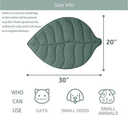 Letalong 30 X 20 Inch Leaf Shaped Cotton Cat Bed Pad, Warming Cat Mat, Pet Warming Pad for Cats, Warmer Mat for Feral and Indoor Cats, 2025 Enlarged and Thickened Leaf Beds