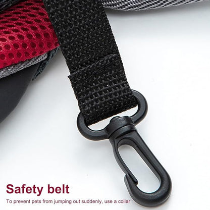 Pet Sling Carrier for Small Dogs & Cats, Hands-Free Drawstring Cat Travel Bag with Adjustable Strap, Soft Breathable Mesh Carring Holder with Safety Hook & Zipper, Suitable for Puppies, Kitten
