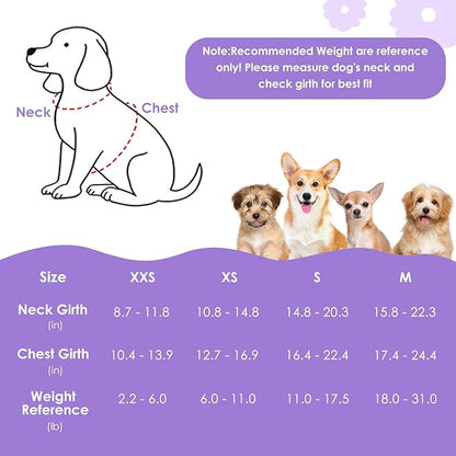 SlowTon Dog Harness Small Sized Dog - Soft XXS Dog Harness and Leash Set No Pull No Chock, Adjustable Lightweight Puppy Harness for XS Small Medium Dogs Cats (Solid Purple, M)