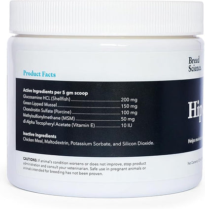Hip and Joint Food Supplement for Dogs, Small Breeds- Glucosamine and Chondroitin Powder with Green Lipped Mussel - Pain, Inflammation Relief with Vitamins - Senior Health Supplies for Arthritis