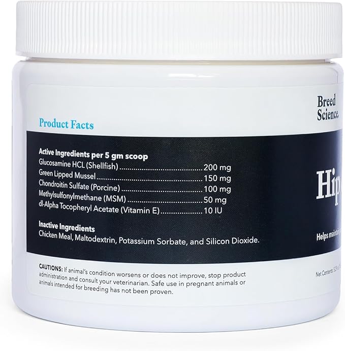 Hip and Joint Food Supplement for Dogs, Medium Breeds- Glucosamine and Chondroitin Powder with Green Lipped Mussel - Pain, Inflammation Relief with Vitamins - Senior Health Supplies for Arthritis