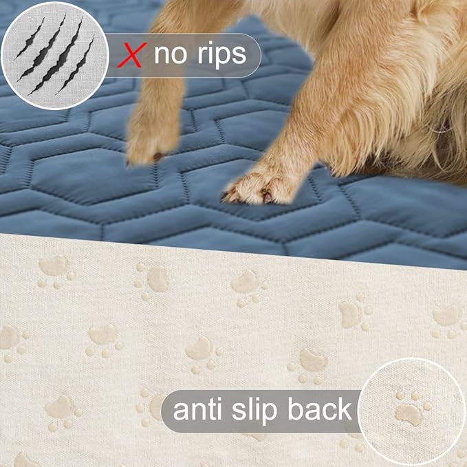 Tcksstex Waterproof and Anti-Slip Dog Bed Cover and Pet Blanket Sofa Pet Bed Mat ，car Incontinence Mattress Protectors Furniture Couch Cover for Most Cats Dogs, Pets （82x82- Navy Blue）