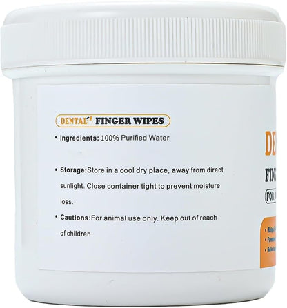 Finger Brushes for Dental Care of Pets, Teeth Cleaning Finger Wipes, Dog Dental Wipes, Reduce Plaque & Tartar, Freshen Breath, Safe & Natural Pet Dental Wipes for Dogs Teeth