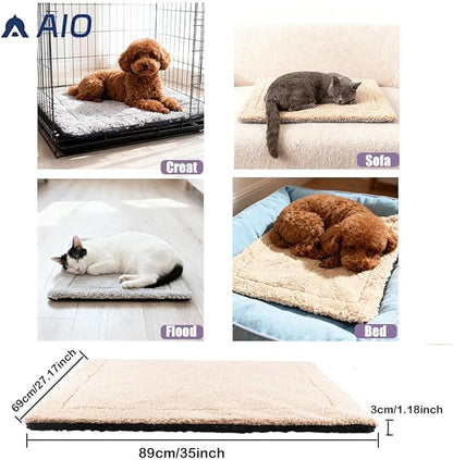 Self Heated Dog Mat Advanced Extra Warm Thermal Pet Warming pad Pad for Indoor Outdoor Pets with Removable Cover Non-Slip Bottom Washable Non Electric Self Warming Dog Bed, 27 * 35inch
