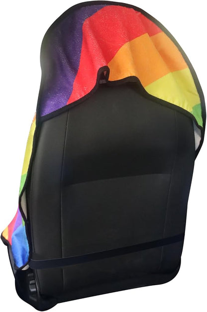 Car Seat Cover Protector Front Seats,for Gym Workout,Running,Swimming,Beach and Hiking,Waterproof Sweat Towel Bucket Seat Covers for Cars SUV Trucks (Rainbow, 2Pcs)