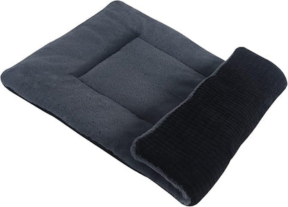 Reversible Dog Bed Mat with Plush and Corn Velvet,Soft Warm Pet Cushion, Dual Purpose Washable Sleeping Mattress Bed for Small Medium Large Dog and Cat XB004 (42"x28", Dark Grey)