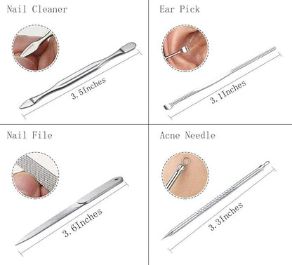 Manicure Set Professional Nail Clippers Kit Pedicure Care Tools- Stainless Steel Women Grooming Kit 12Pcs for Travel or Home (Gold)