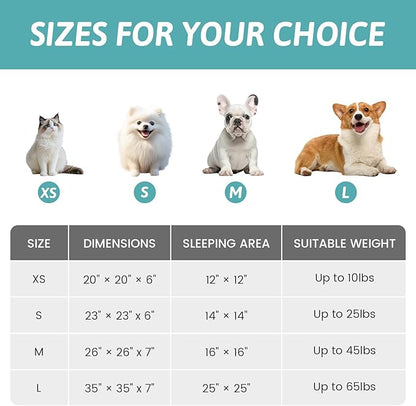 Cat Bed with Hooded Blanket, Round Fluffy Anti-Anxiety Pet Bed for Cats/Small Dogs, Cozy Donut Cuddler with Machine Washable Faux Fur & Anti-Slip Bottom(23"×23"×6",Cream)