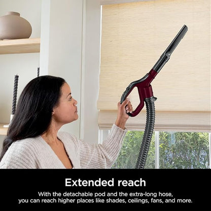 Shark DETECT Lift-Away Corded Upright Vacuum with Detect Technology, Self-Cleaning Brushroll for No Hair Wrap, Anti-Allergen Complete Seal, and Odor Neutralizer Technology, Burgundy, LA492