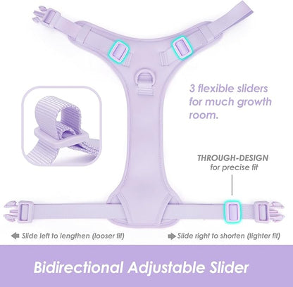No Pull Dog Harness, Puppy Vest with Front Clip for Small Medium Large Sized Dog(Light Purple,S)