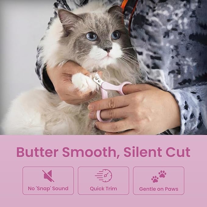 Necoichi Purrcision Feline Nail Clippers | Lever Principle Cat Nail Clipper | Butter-Smooth Cuts | Seki, Gifu Swordsmith Craftsmanship | Stainless Steel Cat Claw Trimmer for Indoor Cats (Lilac)