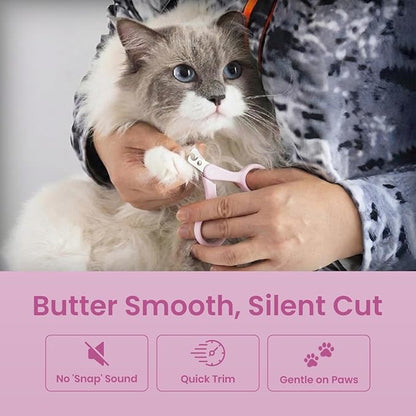 Necoichi Purrcision Feline Nail Clippers | Lever Principle Cat Nail Clipper | Butter-Smooth Cuts | Seki, Gifu Swordsmith Craftsmanship | Stainless Steel Cat Claw Trimmer for Indoor Cats (Lilac)
