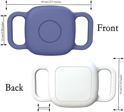 Waterproof Dog Collar Holder for Life360 Tile Mate 2024/2022 Tracker, 2 Pack Anti Lost Soft Silicone Case for cat pet Necklace, Protective Cover Accessories for Tile Tracker Finder (Blue/White)