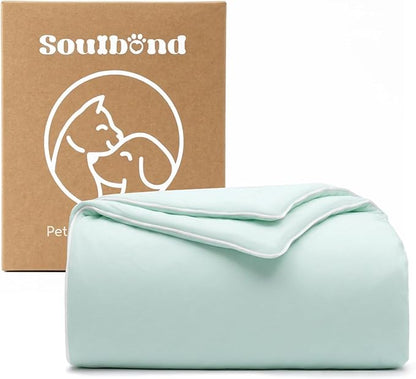 Soulbond Cooling Blanket for Medium Dogs - Q-MAX>0.45, Washable Cool Pet Cats Throw Blanket for Hot Weather, Self-Cooling Soft Dog Mat for Bed Crates Couch Sofa Cars(29"x40", Mint Green)