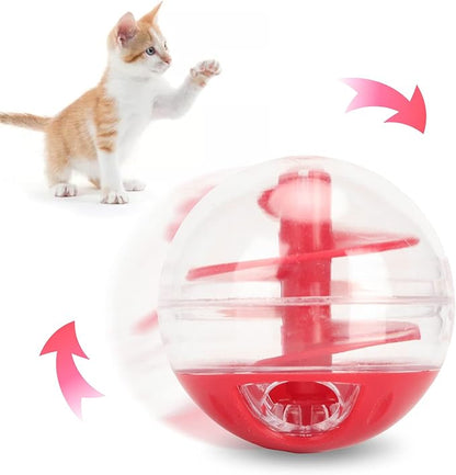 Cat Treat Dispenser Toy, 5cm Adjustable Cat Puzzle Feeder, Interactive Cats Food Puzzle, Cats Balls for Indoor Kitten Training