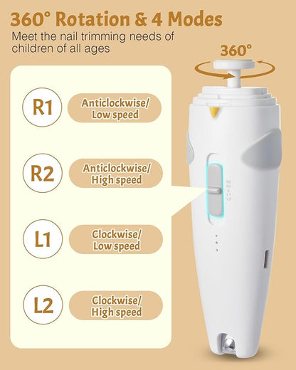 Lictin Baby Healthcare and Grooming Kit, 26 in 1 Rechargeable Nail Trimmer Electric Set,Safe File with Auto Light, Newborn Nursery Health Care Portable Safety Set for Infant Toddlers Boys Girls, Grey