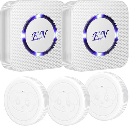 EverNary Dog Door Bell,Smart Dog Bells to Go Outside,Doorbell for Potty Training,Communication Bell for Puppies with 3 Waterproof Touch Buttons & 2 Receiver