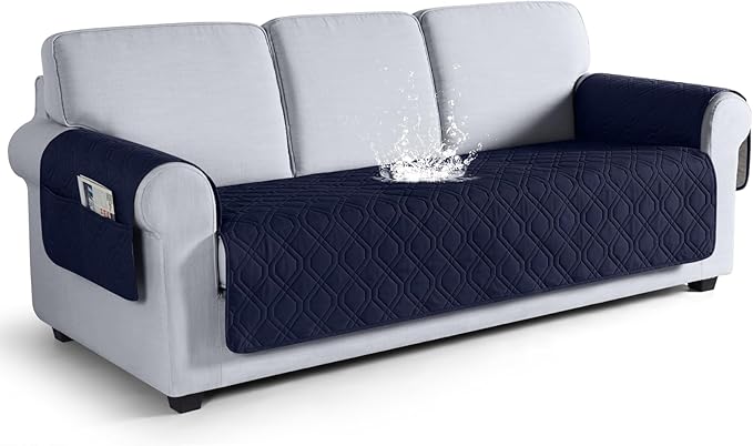 VANSOFY Couch Cover, Waterproof Sofa Covers Washable Slipcover Furniture Protector Couch Seat Covers Non-Slip Couch Cover for Dogs, Pets(Sofa, Dark Blue)