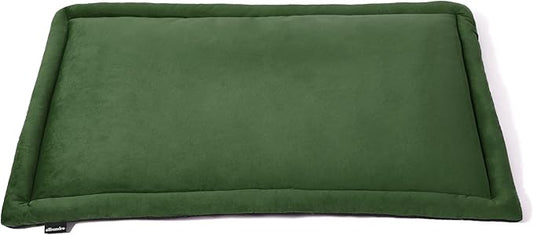 Allisandro Lightweight Waterproof Dog Bed Pad, 1.5" Thick Travel Mat for Crates, Kennels & Elevated Beds, Washable Non-Slip Sleeping Mat for Small to Large Dogs, 36 x 23 Inches, Dark Green