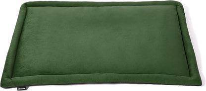 Allisandro Lightweight Waterproof Dog Bed Pad, 1.5" Thick Travel Mat for Crates, Kennels & Elevated Beds, Washable Non-Slip Sleeping Mat for Small to Large Dogs, 42 x 28 Inches, Dark Green