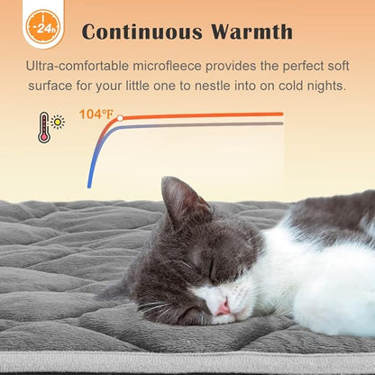 ULIGOTA Self Warming Cat Bed Self Heating Cat Mat Thermal Pet Bed Mat Self-Warming Dog Crate Pad