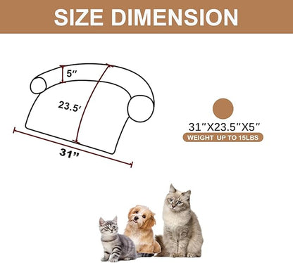 Tinaco Calming Dogs/Cats Bed Mats, Dog Pad Washable Removable Couch Cover, Plush Long Fur Mat for Pets, Waterproof Lining, Perfect for Small, Medium and Large Dogs and Cats (Desert Brown, 31"x23")