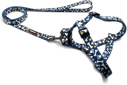 QQPETS Dog Harness Leash Set Adjustable Heavy Duty No Pull Halter Harnesses for Small Medium Large Breed Dogs Back Clip Anti-Twist Perfect for Walking (S(14"-20" Chest Girth), Bone)