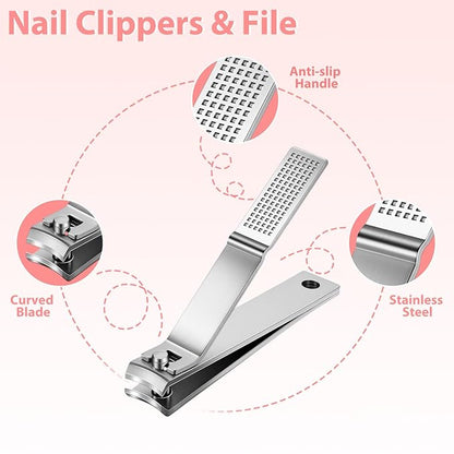 Tweezers and Nail Clipper Set with Case for Men Women, MORGLES 9 Pcs Professional Stainless Steel Tweezers No Gaps