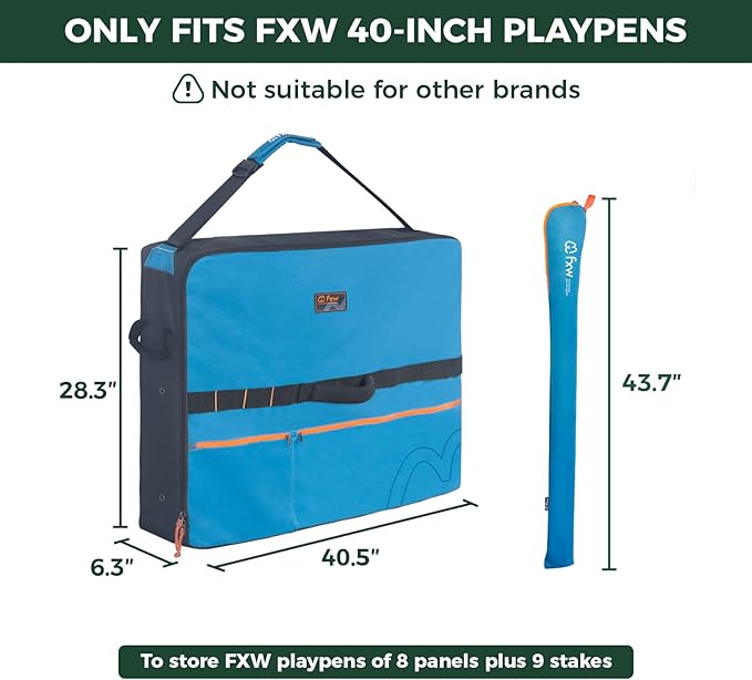 FXW Specialized Dog Playpen Storage Bag (Not Suitable for Other Brands), Designed for RV Trips, Fits 40" H 8 Panels and 9 Stakes, 1 Pack│Patented
